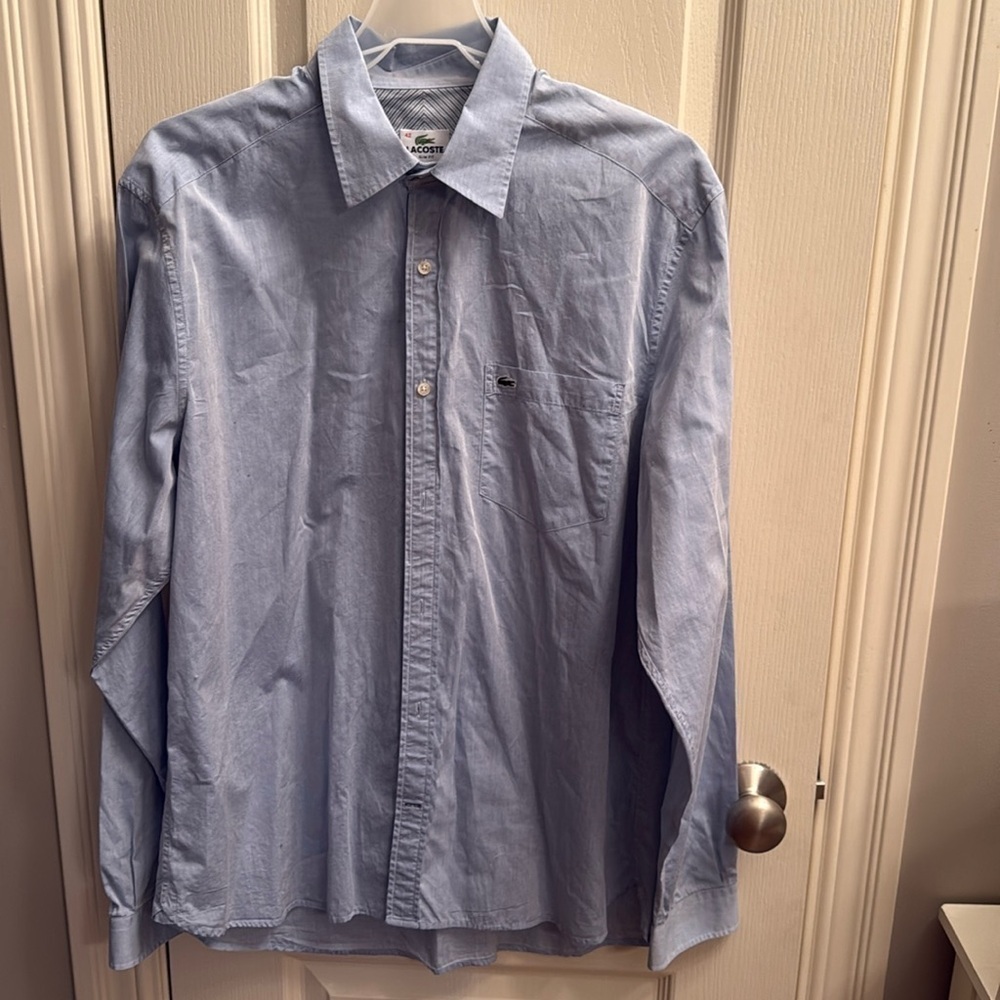 Lacoste long sleeve slim fit button up shirt. Size 42 - Picture 2 of 6